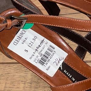 ITALIAN VIA SPIGA light brown leather heels